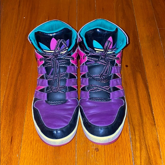 adidas green and purple shoes